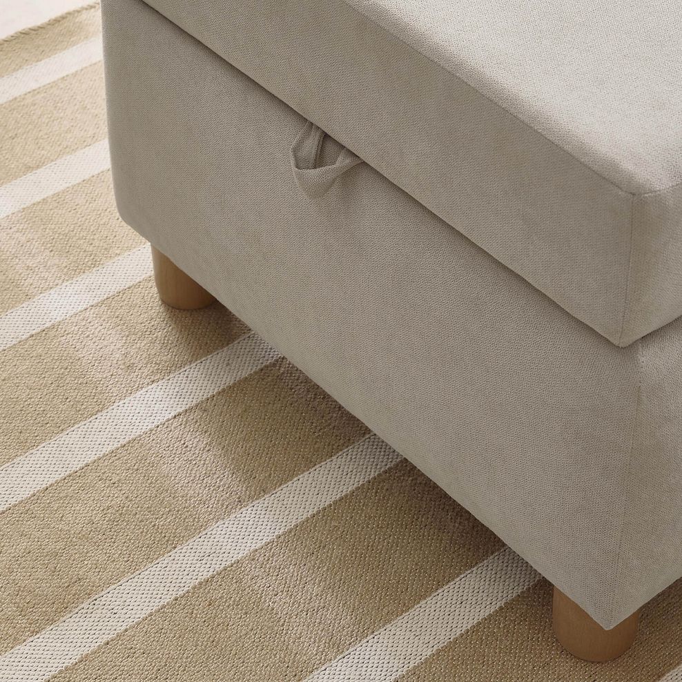 Emery Storage Footstool in  Freya Oatmeal Fabric 4