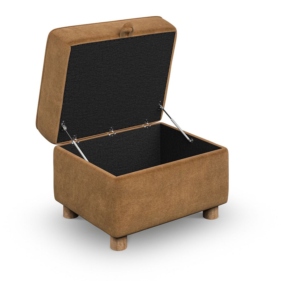 Emery Storage Footstool in Freya Ochre Fabric 2