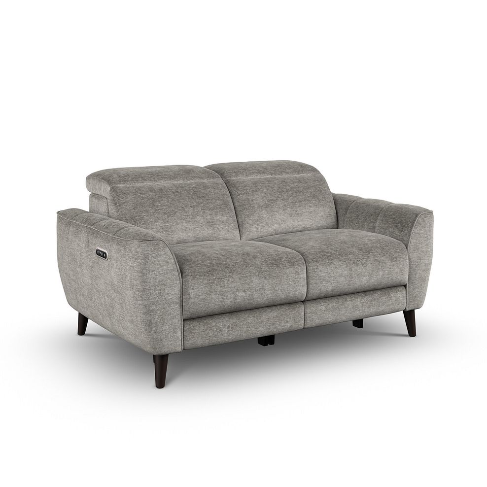 Emilia 2 Seater Electric Recliner Sofa with Power Ratchet Headrests in Montreal Grey Fabric 1