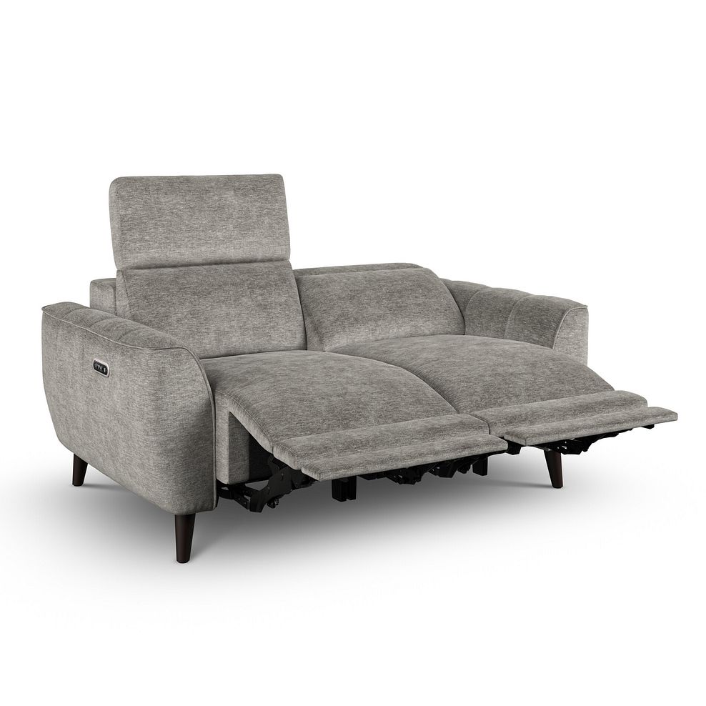 Emilia 2 Seater Electric Recliner Sofa with Power Ratchet Headrests in Montreal Grey Fabric 6