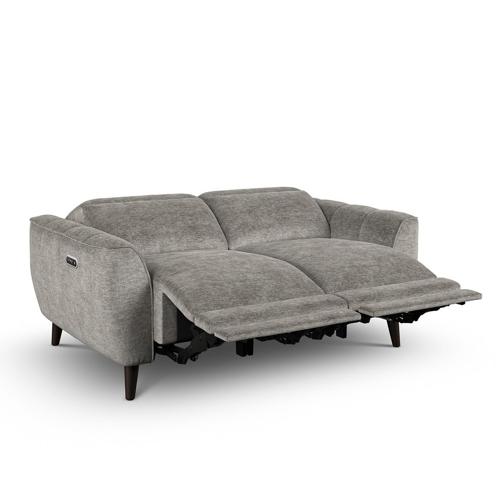 Emilia 2 Seater Electric Recliner Sofa with Power Ratchet Headrests in Montreal Grey Fabric 4