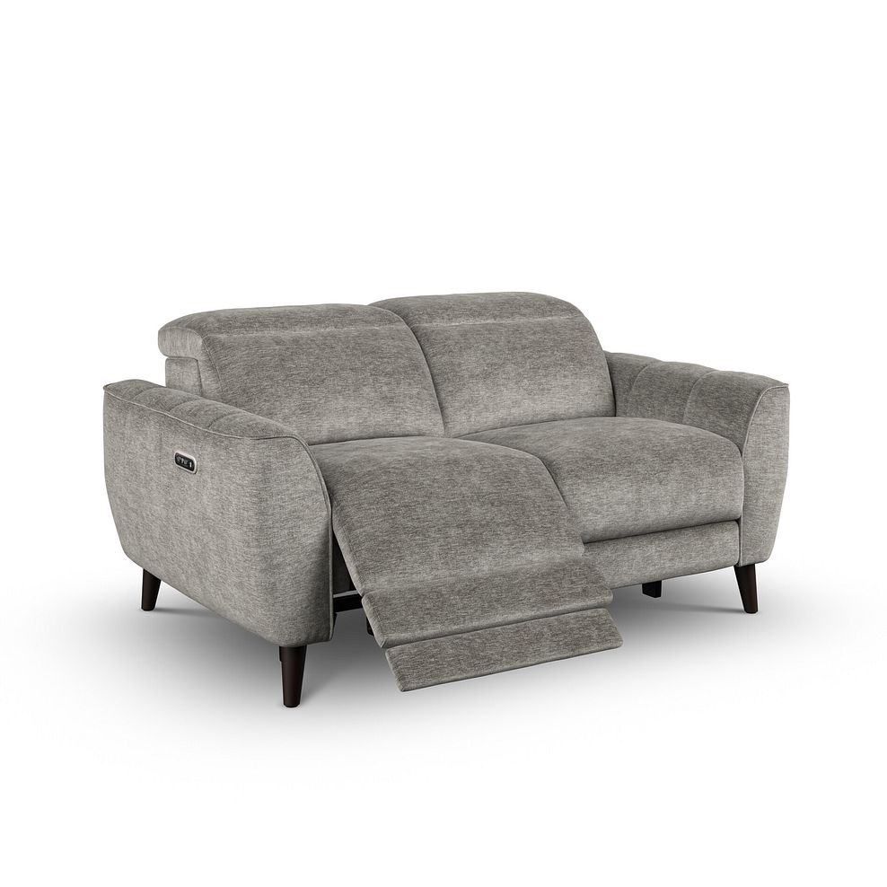 Emilia 2 Seater Electric Recliner Sofa with Power Ratchet Headrests in Montreal Grey Fabric 2