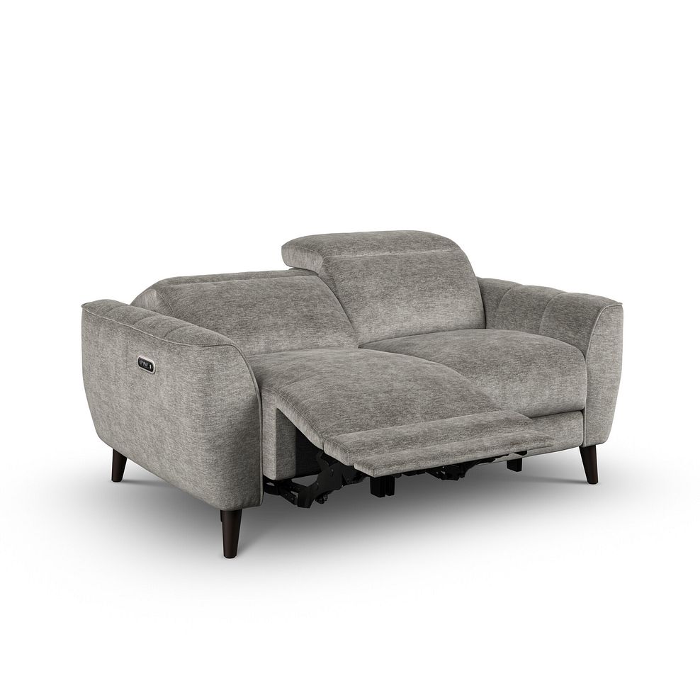 Emilia 2 Seater Electric Recliner Sofa with Power Ratchet Headrests in Montreal Grey Fabric 3