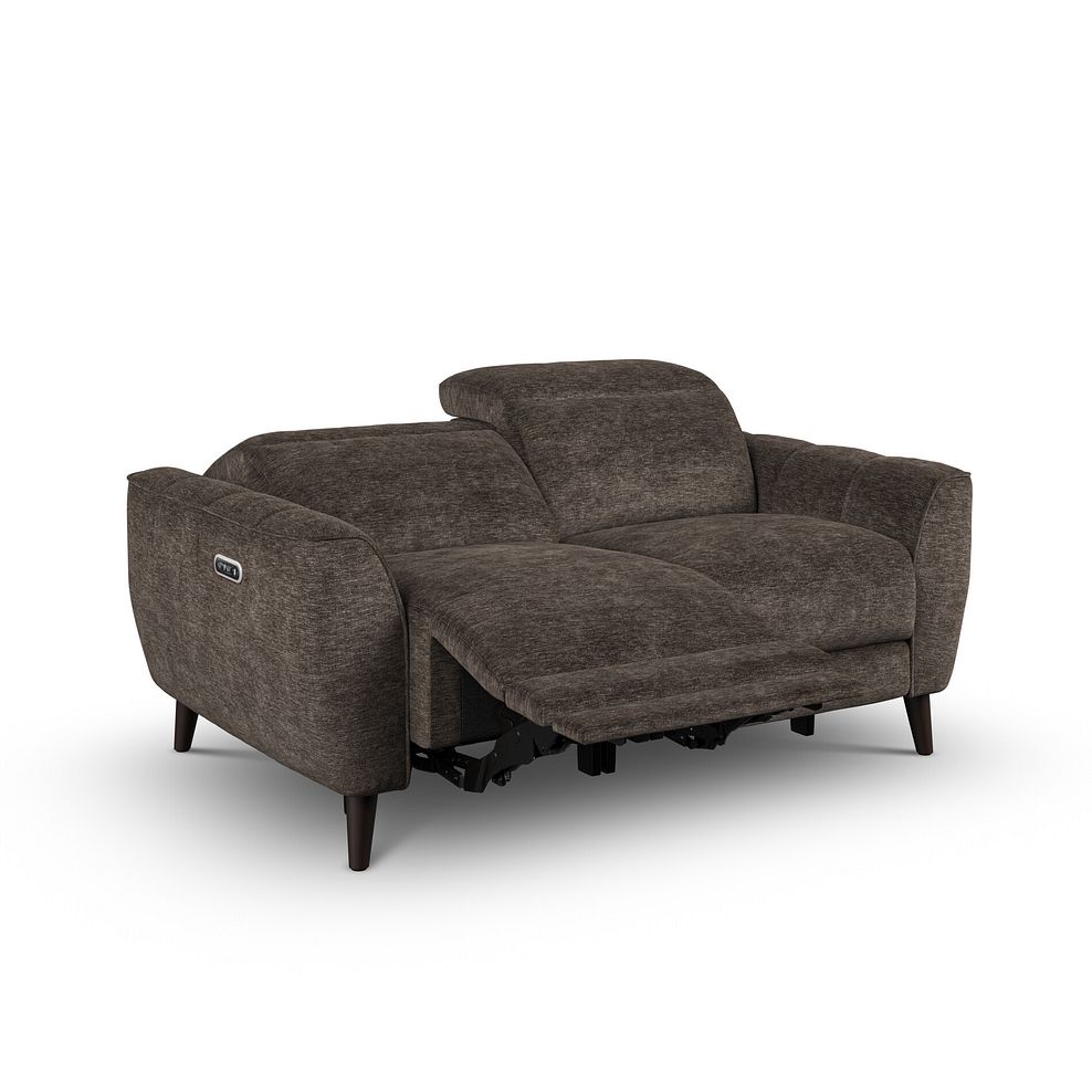 Emilia 2 Seater Electric Recliner Sofa with Power Ratchet Headrests in Montreal Mole Fabric 3