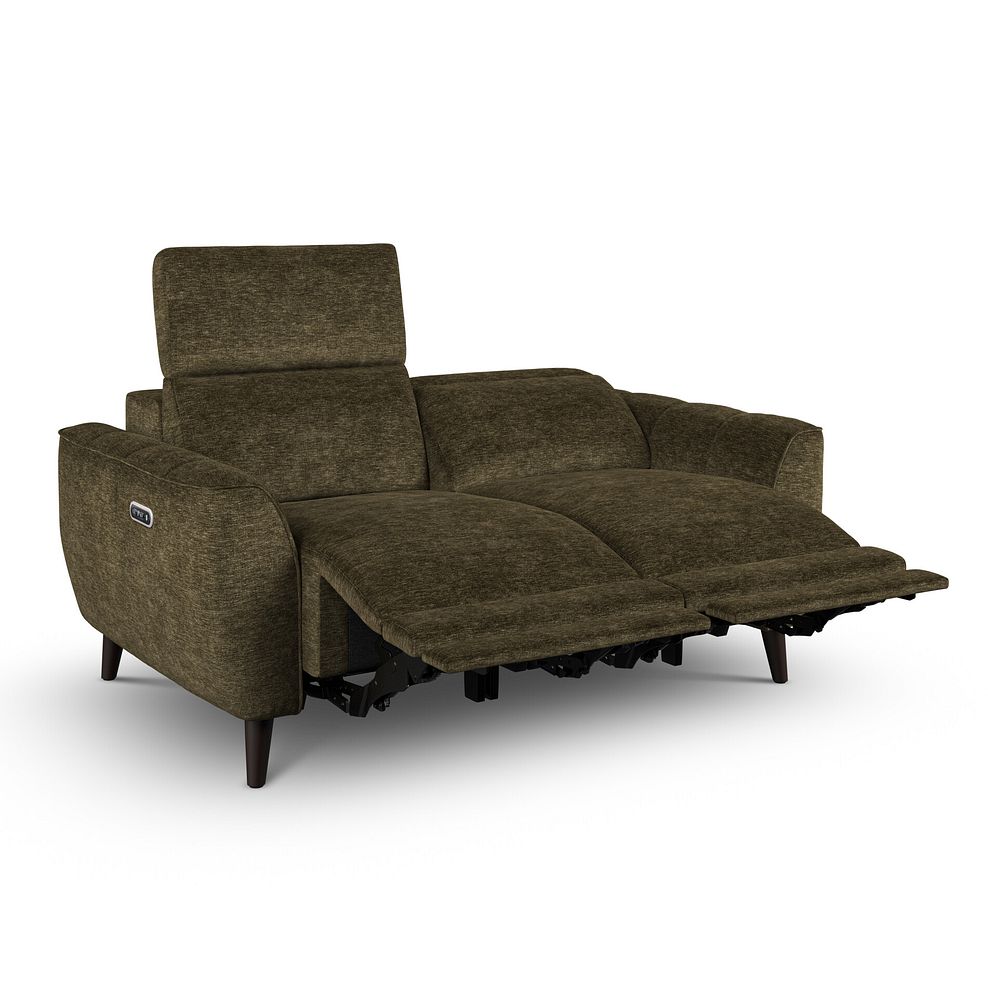 Emilia 2 Seater Electric Recliner Sofa with Power Ratchet Headrests in Montreal Olive Fabric 6