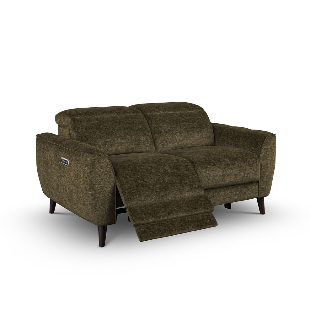 Emilia 2 Seater Electric Recliner Sofa with Power Ratchet Headrests in Montreal Olive Fabric 2