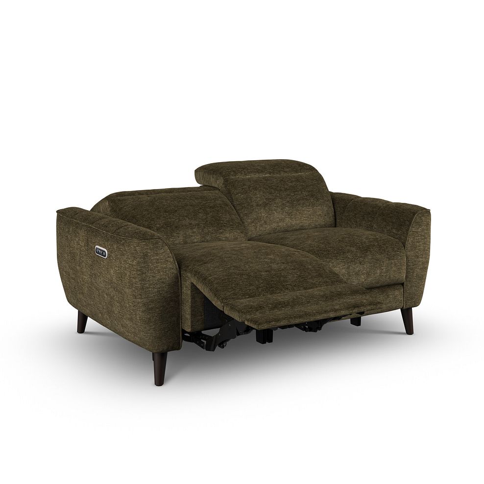 Emilia 2 Seater Electric Recliner Sofa with Power Ratchet Headrests in Montreal Olive Fabric 3