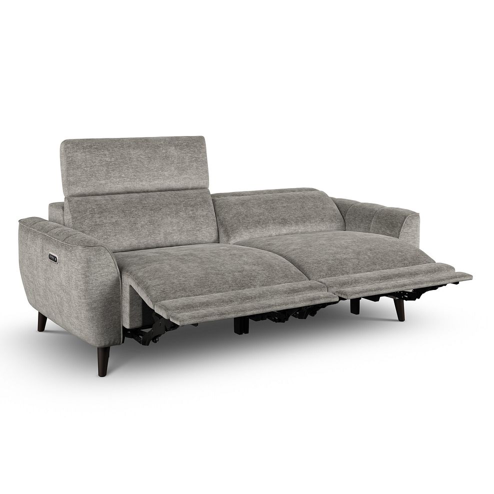 Emilia 3 Seater Electric Recliner Sofa with Power Ratchet Headrests in Montreal Grey Fabric 6