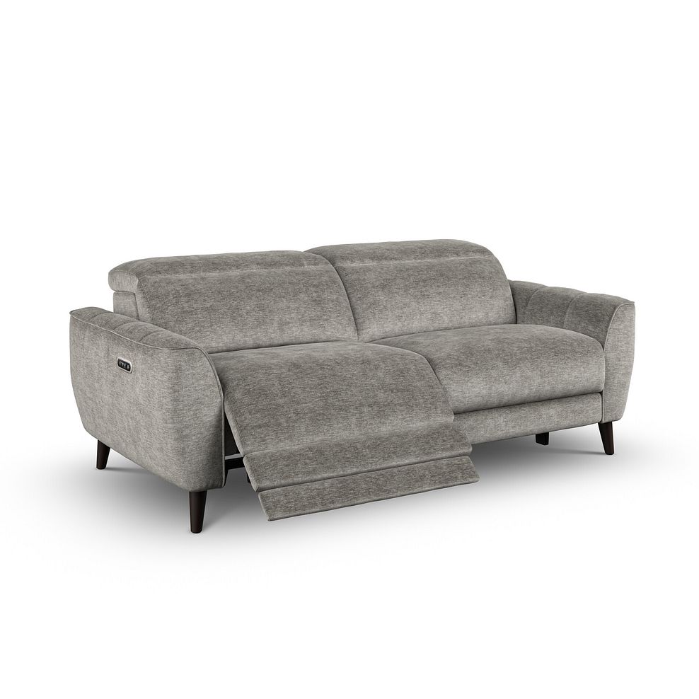 Emilia 3 Seater Electric Recliner Sofa with Power Ratchet Headrests in Montreal Grey Fabric 2