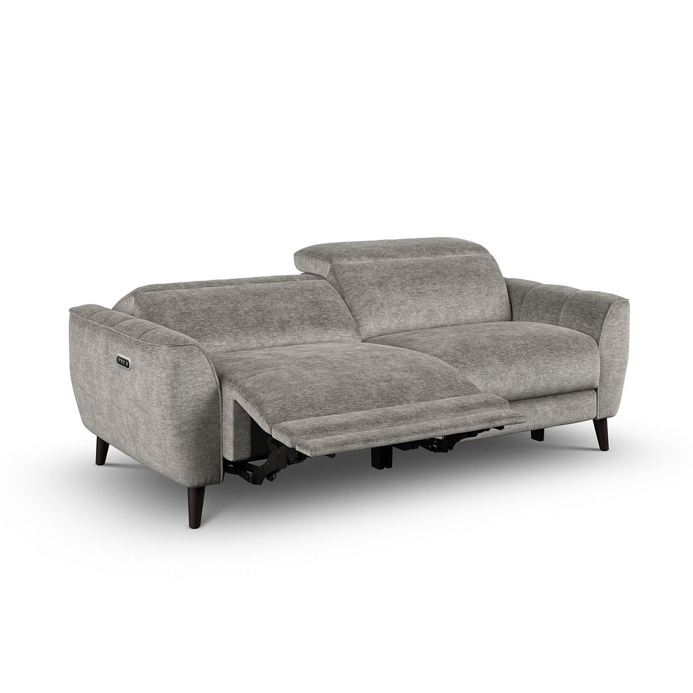 Emilia 3 Seater Electric Recliner Sofa with Power Ratchet Headrests in Montreal Grey Fabric 3