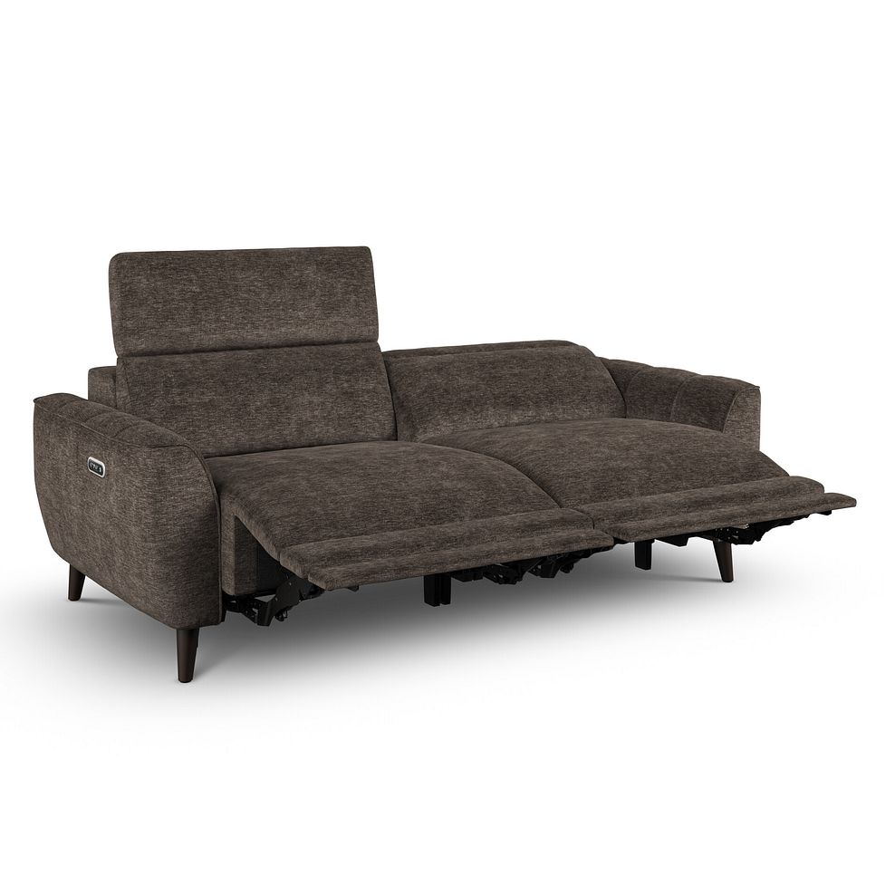 Emilia 3 Seater Electric Recliner Sofa with Power Ratchet Headrests in Montreal Mole Fabric 6