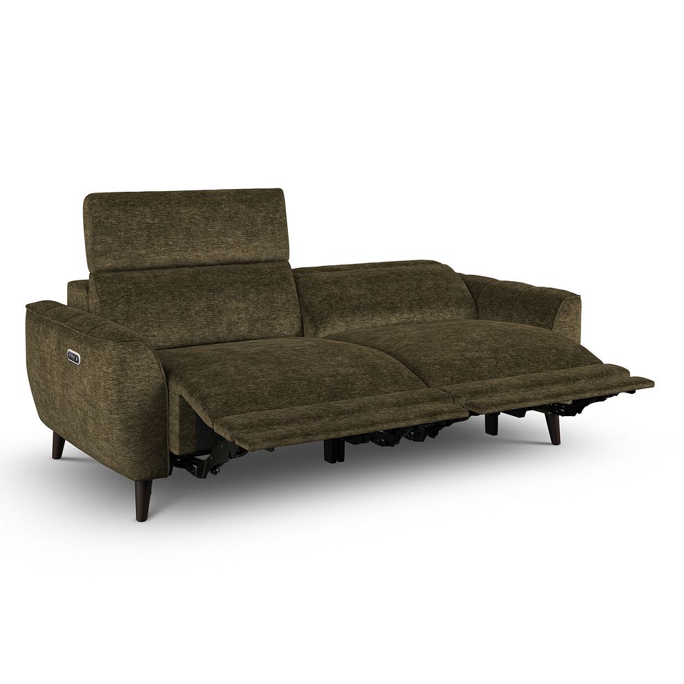 Emilia 3 Seater Electric Recliner Sofa with Power Ratchet Headrests in Montreal Olive Fabric 6