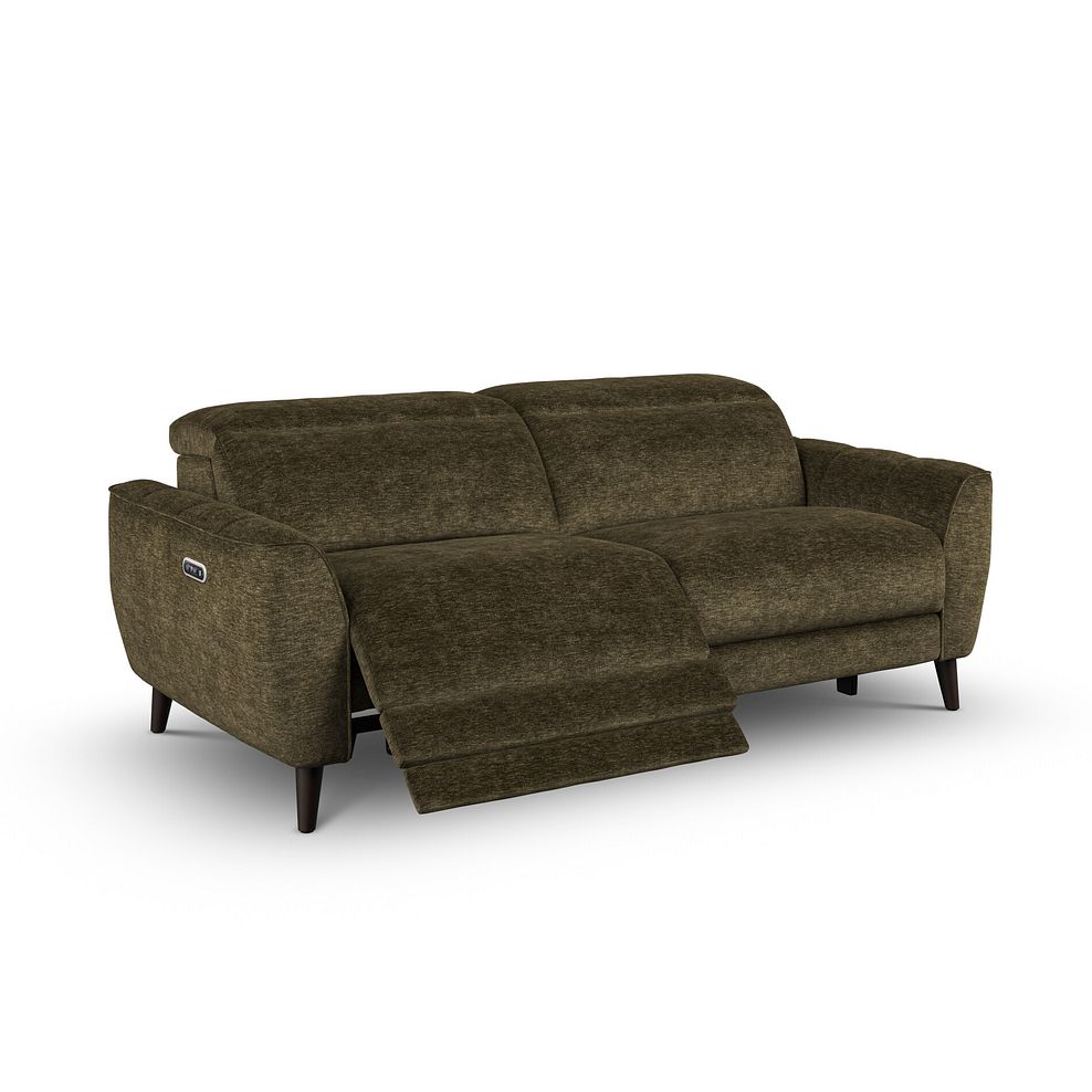 Emilia 3 Seater Electric Recliner Sofa with Power Ratchet Headrests in Montreal Olive Fabric 2