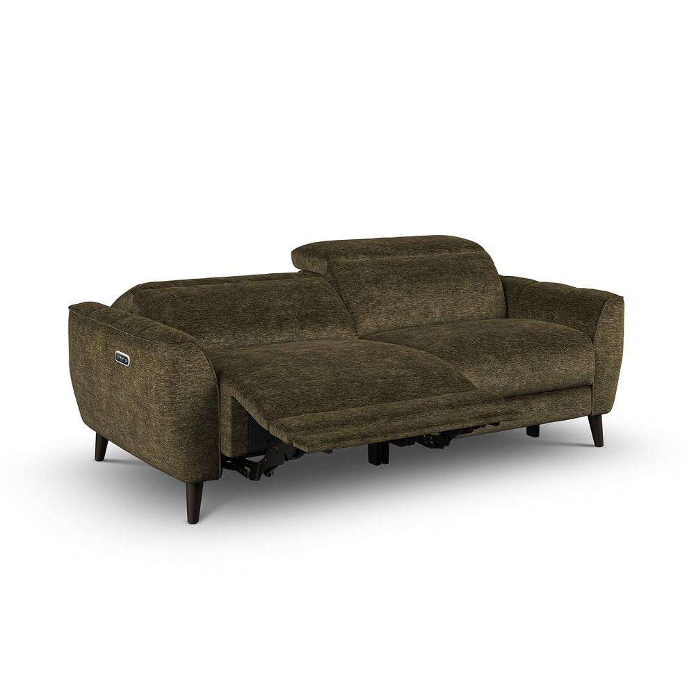 Emilia 3 Seater Electric Recliner Sofa with Power Ratchet Headrests in Montreal Olive Fabric 3