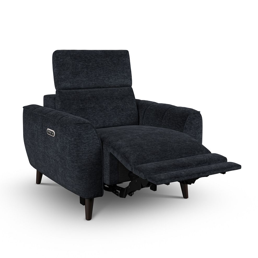 Emilia Electric Recliner Armchair with Power Ratchet Headrest in Montreal Denim Fabric 4
