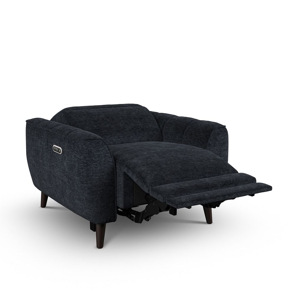 Emilia Electric Recliner Armchair with Power Ratchet Headrest in Montreal Denim Fabric 3