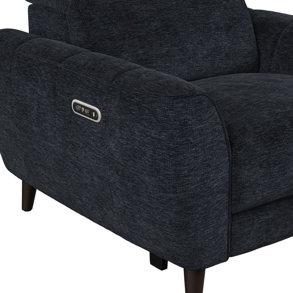 Emilia Electric Recliner Armchair with Power Ratchet Headrest in Montreal Denim Fabric 7