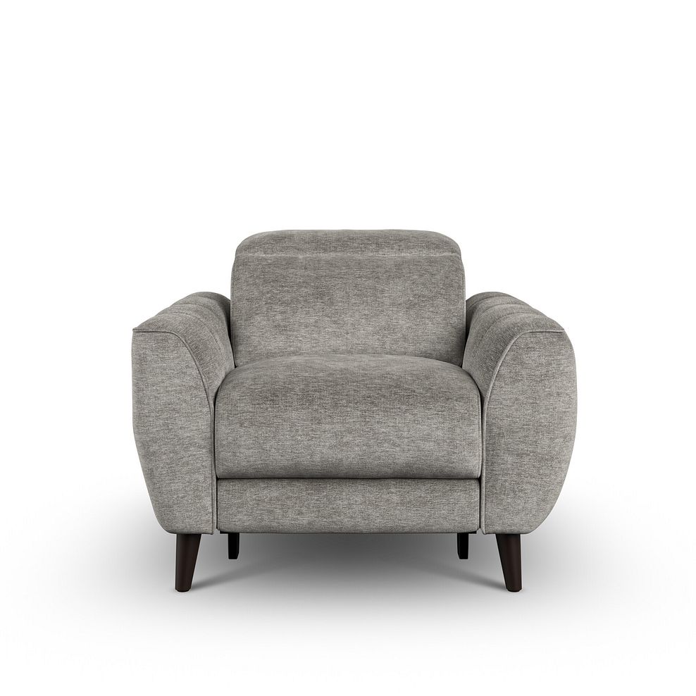 Emilia Electric Recliner Armchair with Power Ratchet Headrest in Montreal Grey Fabric 6