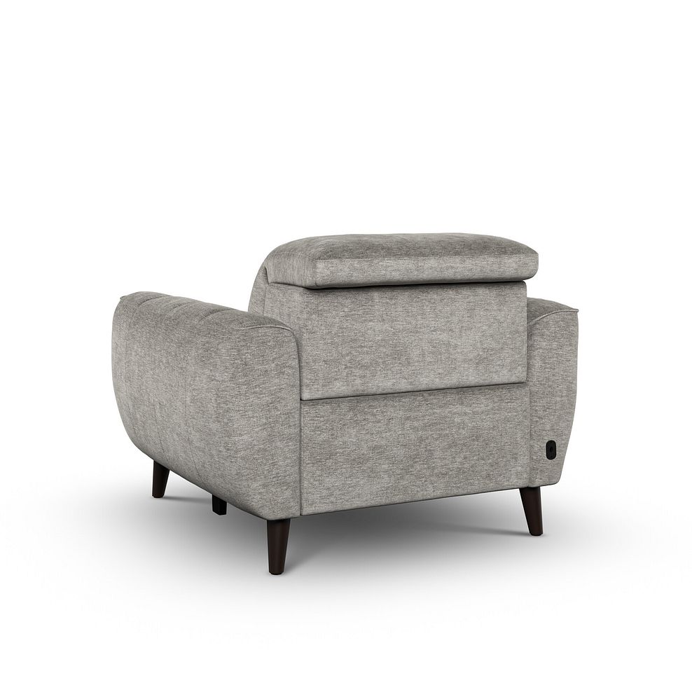 Emilia Electric Recliner Armchair with Power Ratchet Headrest in Montreal Grey Fabric 9
