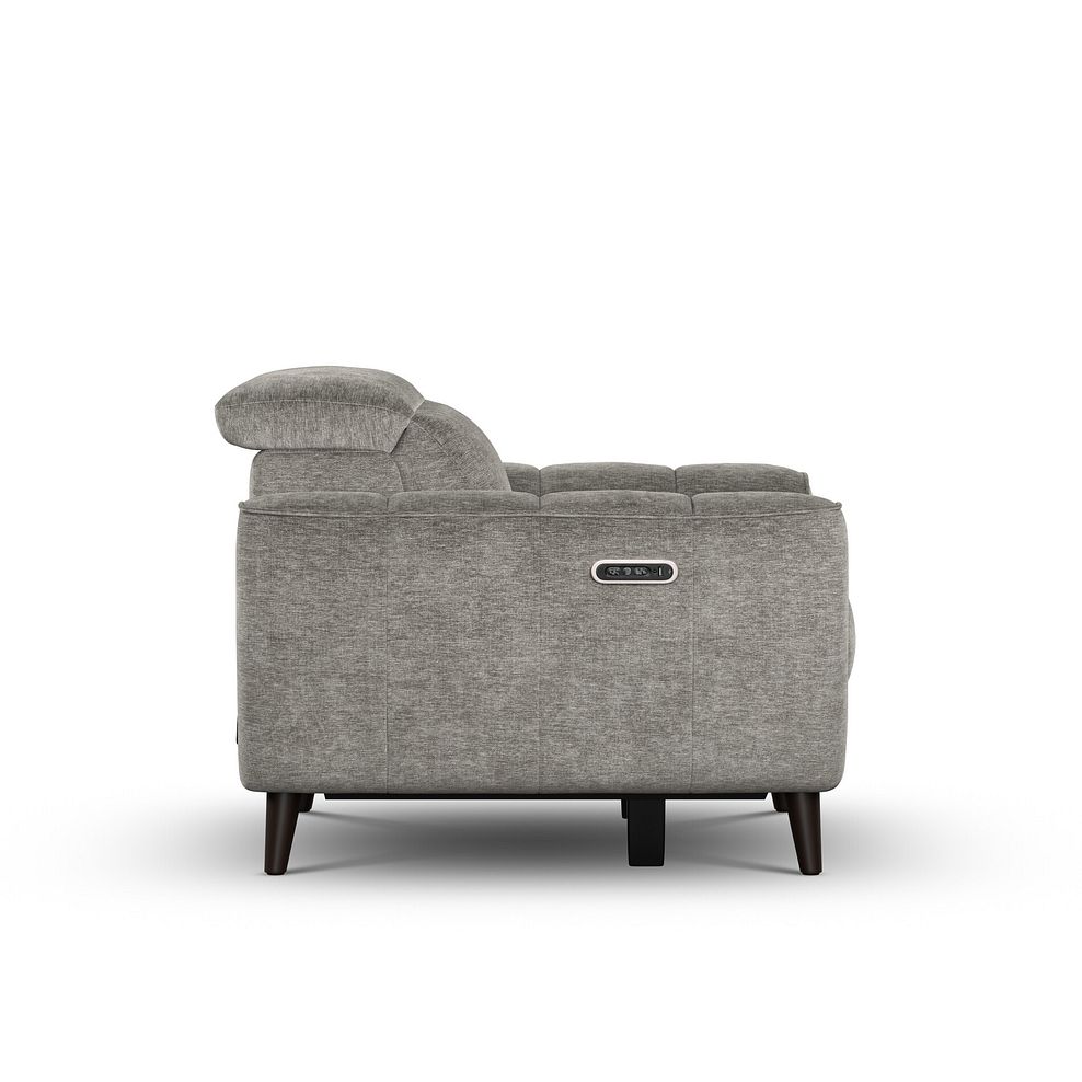 Emilia Electric Recliner Armchair with Power Ratchet Headrest in Montreal Grey Fabric 7