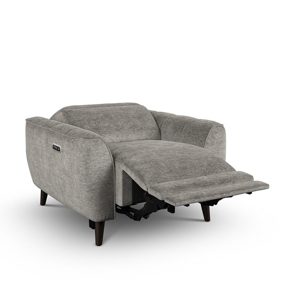 Emilia Electric Recliner Armchair with Power Ratchet Headrest in Montreal Grey Fabric 3