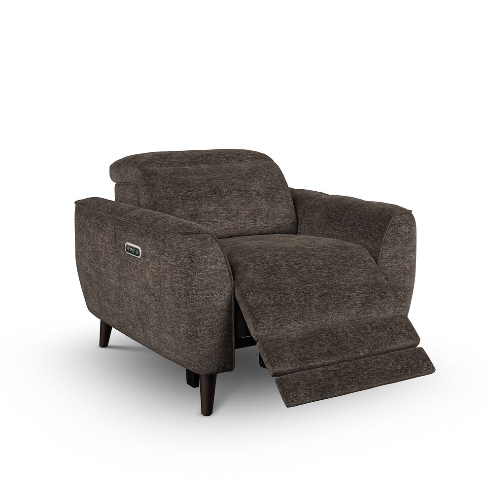 Emilia Electric Recliner Armchair with Power Ratchet Headrest in Montreal Mole Fabric 2