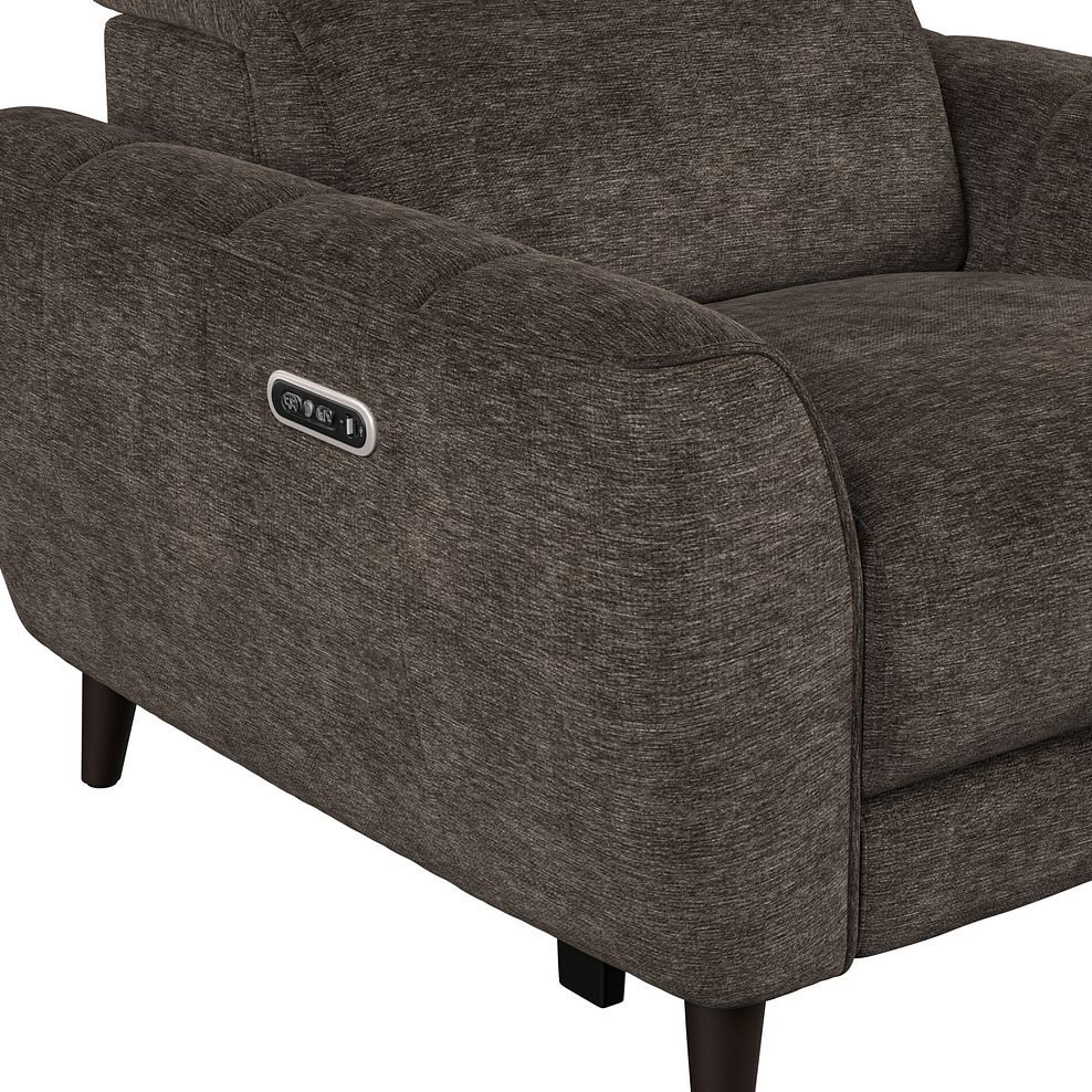 Emilia Electric Recliner Armchair with Power Ratchet Headrest in Montreal Mole Fabric 6
