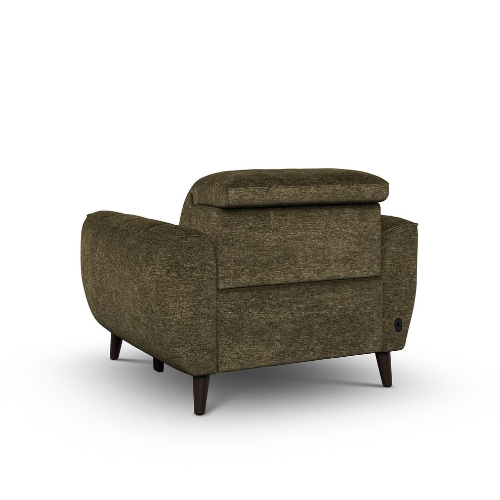 Emilia Electric Recliner Armchair with Power Ratchet Headrest in Montreal Olive Fabric 6