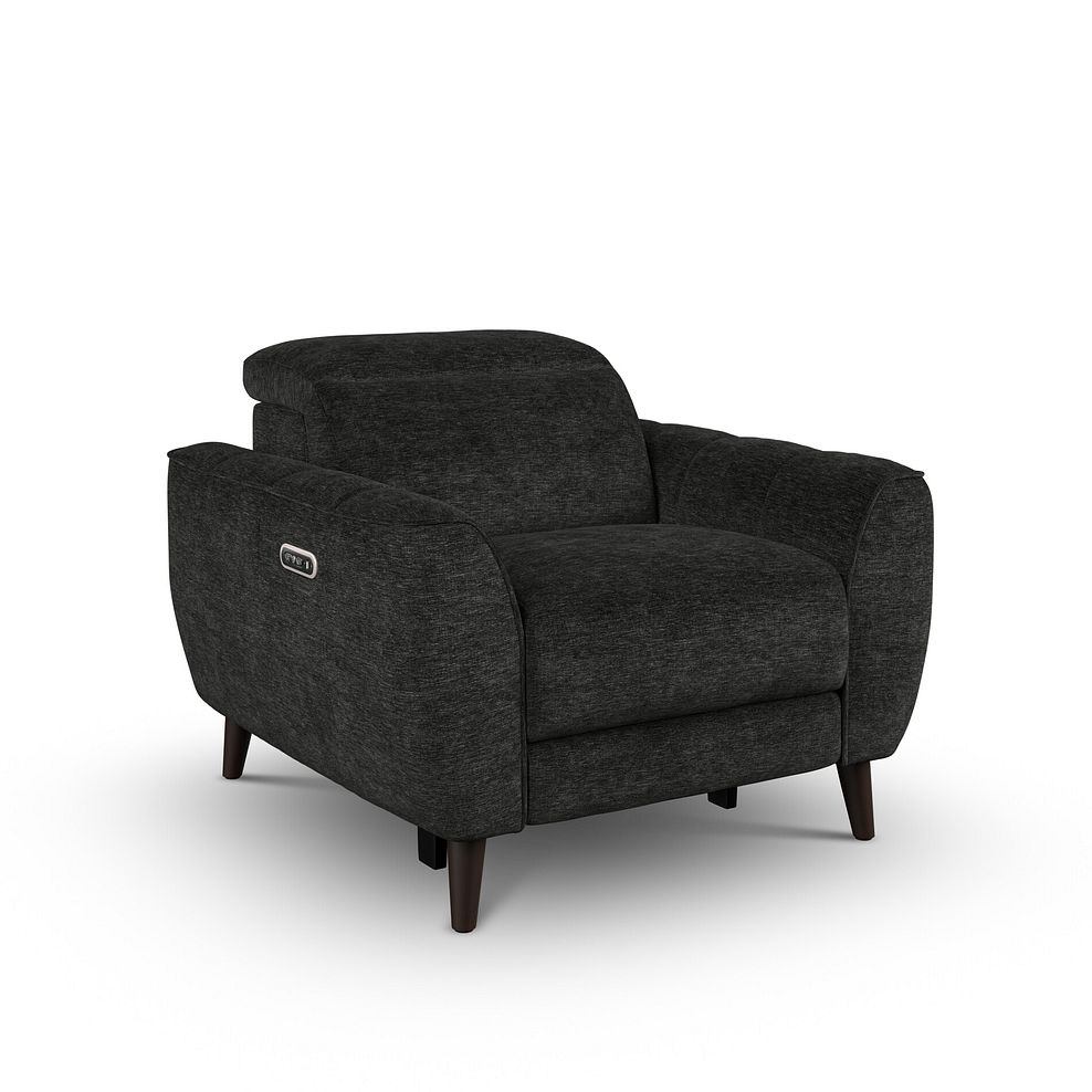 Emilia Electric Recliner Armchair with Power Ratchet Headrest in Montreal Slate Fabric 1