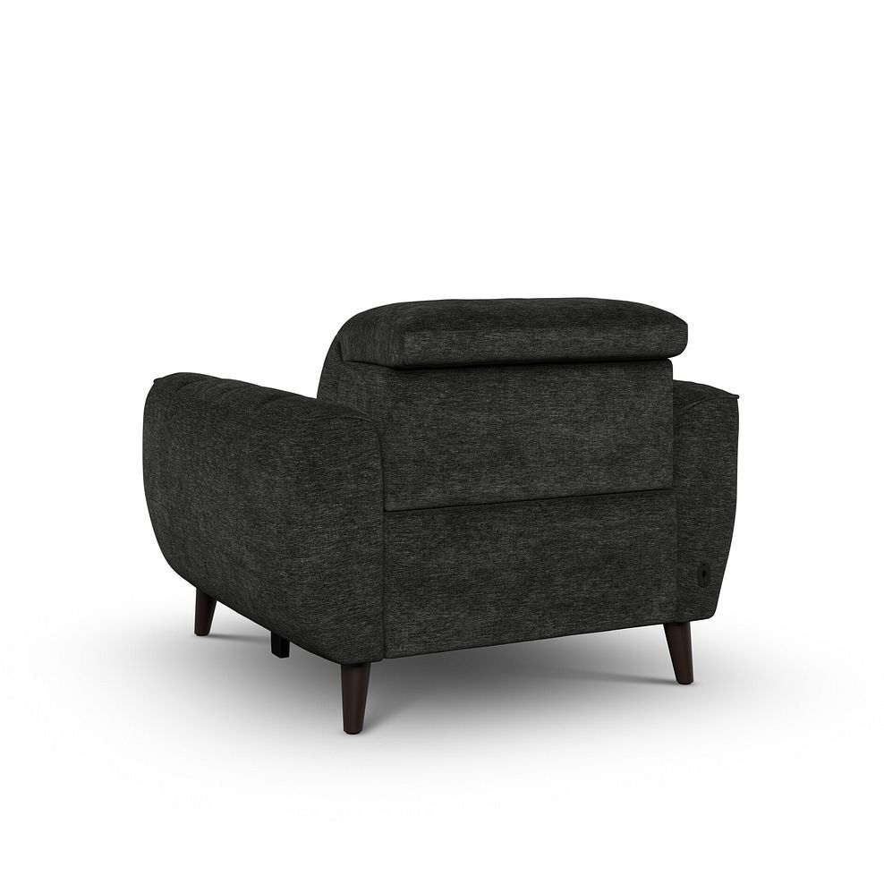 Emilia Electric Recliner Armchair with Power Ratchet Headrest in Montreal Slate Fabric 6