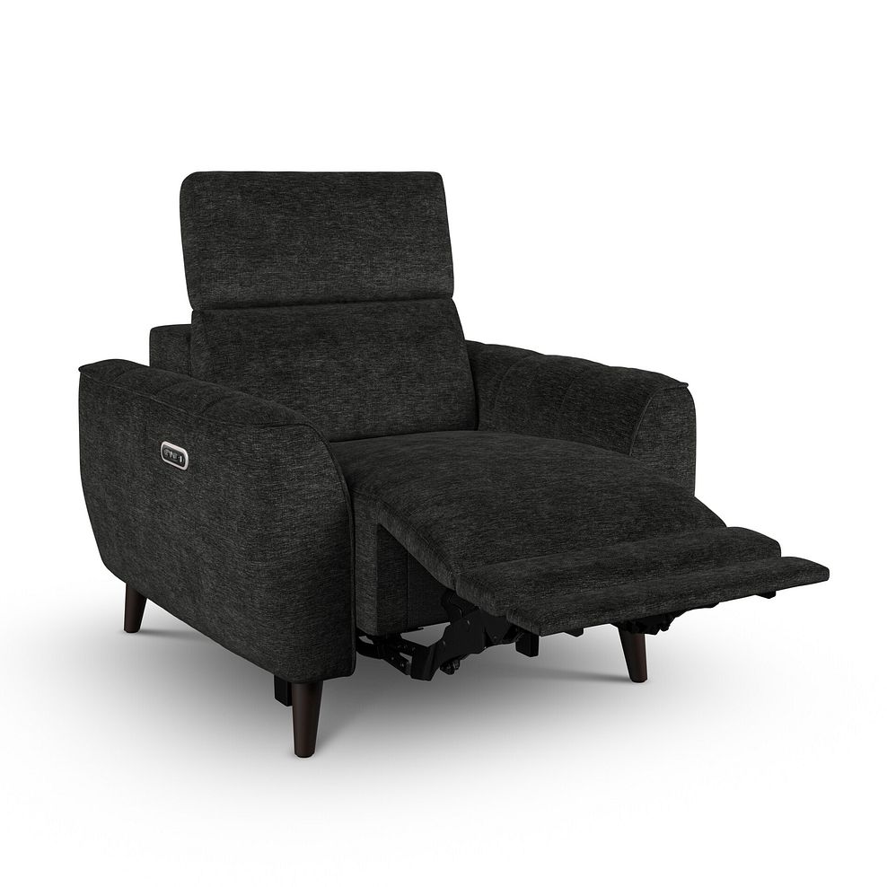 Emilia Electric Recliner Armchair with Power Ratchet Headrest in Montreal Slate Fabric 4