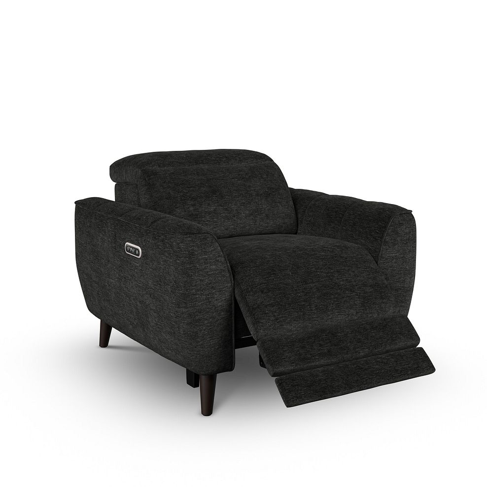 Emilia Electric Recliner Armchair with Power Ratchet Headrest in Montreal Slate Fabric 2
