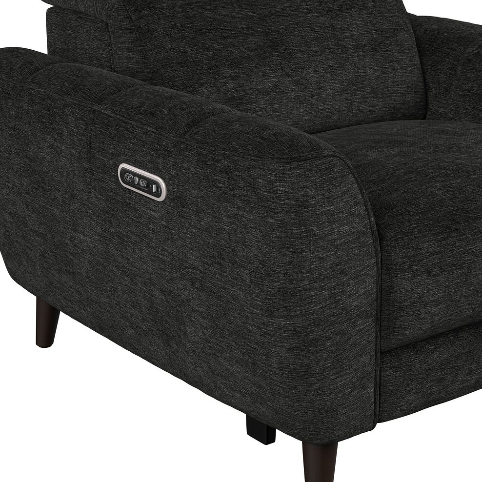 Emilia Electric Recliner Armchair with Power Ratchet Headrest in Montreal Slate Fabric 7