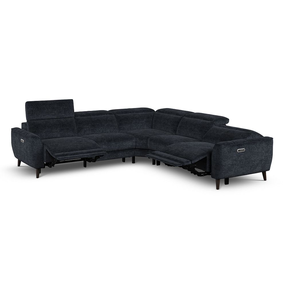 Emilia Large Corner Electric Recliner Sofa with Power Ratchet Headrests in Montreal Denim Fabric 4