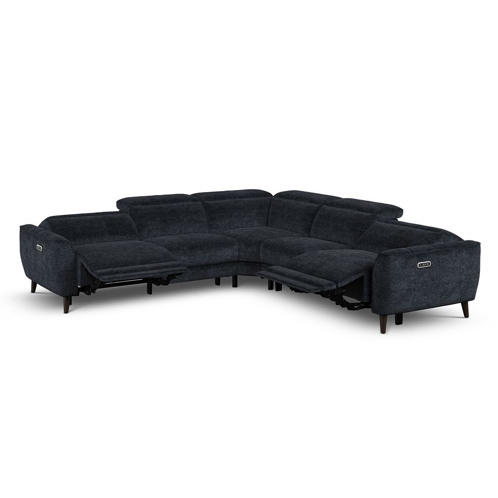 Emilia Large Corner Electric Recliner Sofa with Power Ratchet Headrests in Montreal Denim Fabric 3