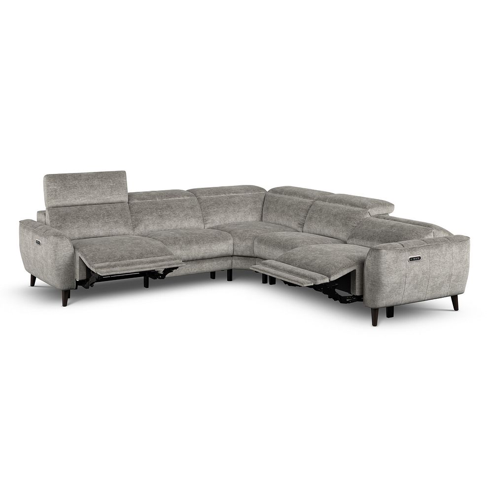 Emilia Large Corner Electric Recliner Sofa with Power Ratchet Headrests in Montreal Grey Fabric 4