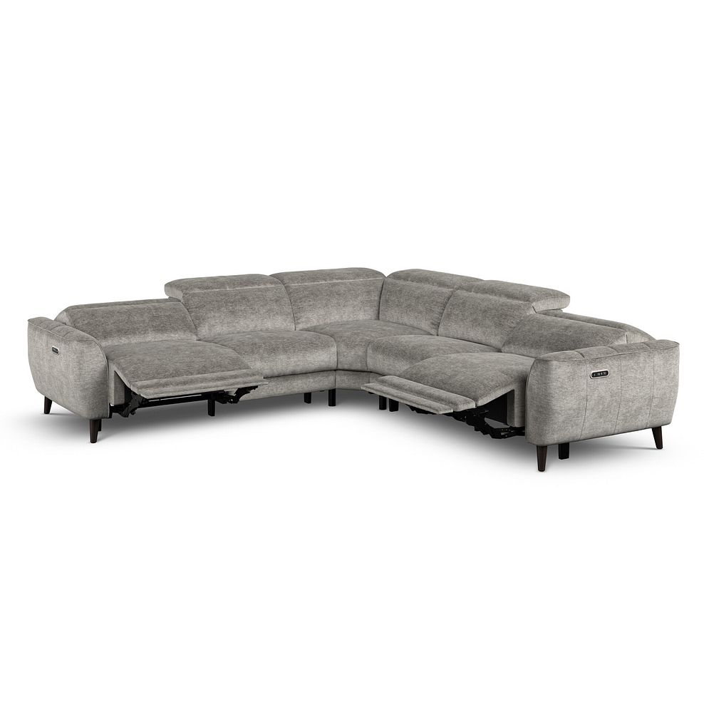 Emilia Large Corner Electric Recliner Sofa with Power Ratchet Headrests in Montreal Grey Fabric 3