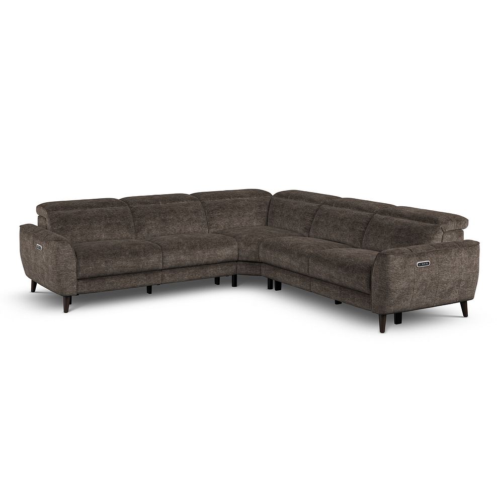 Emilia Large Corner Electric Recliner Sofa with Power Ratchet Headrests in Montreal Mole Fabric 1