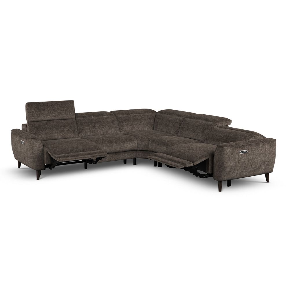 Emilia Large Corner Electric Recliner Sofa with Power Ratchet Headrests in Montreal Mole Fabric 4