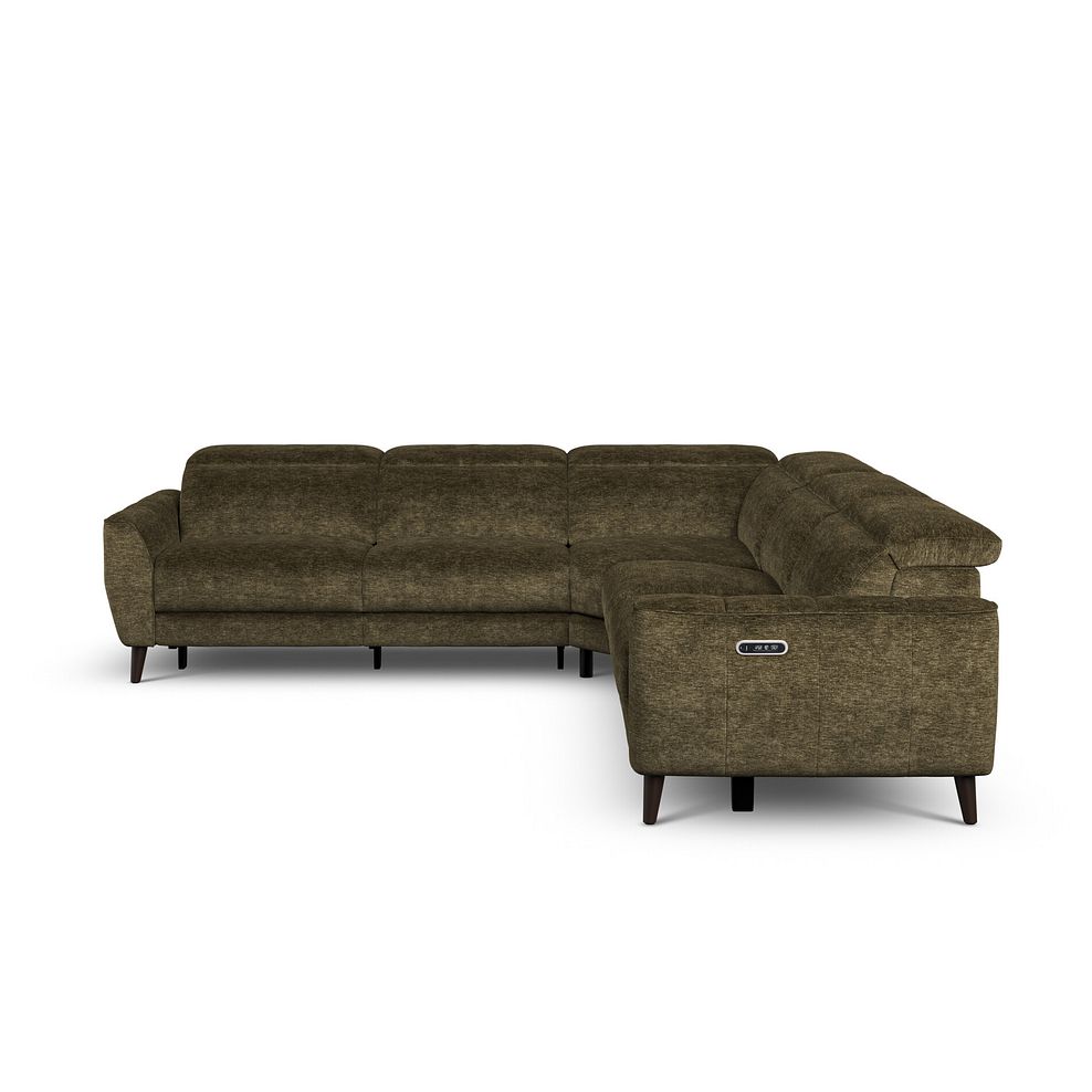Emilia Large Corner Electric Recliner Sofa with Power Ratchet Headrests in Montreal Olive Fabric 2