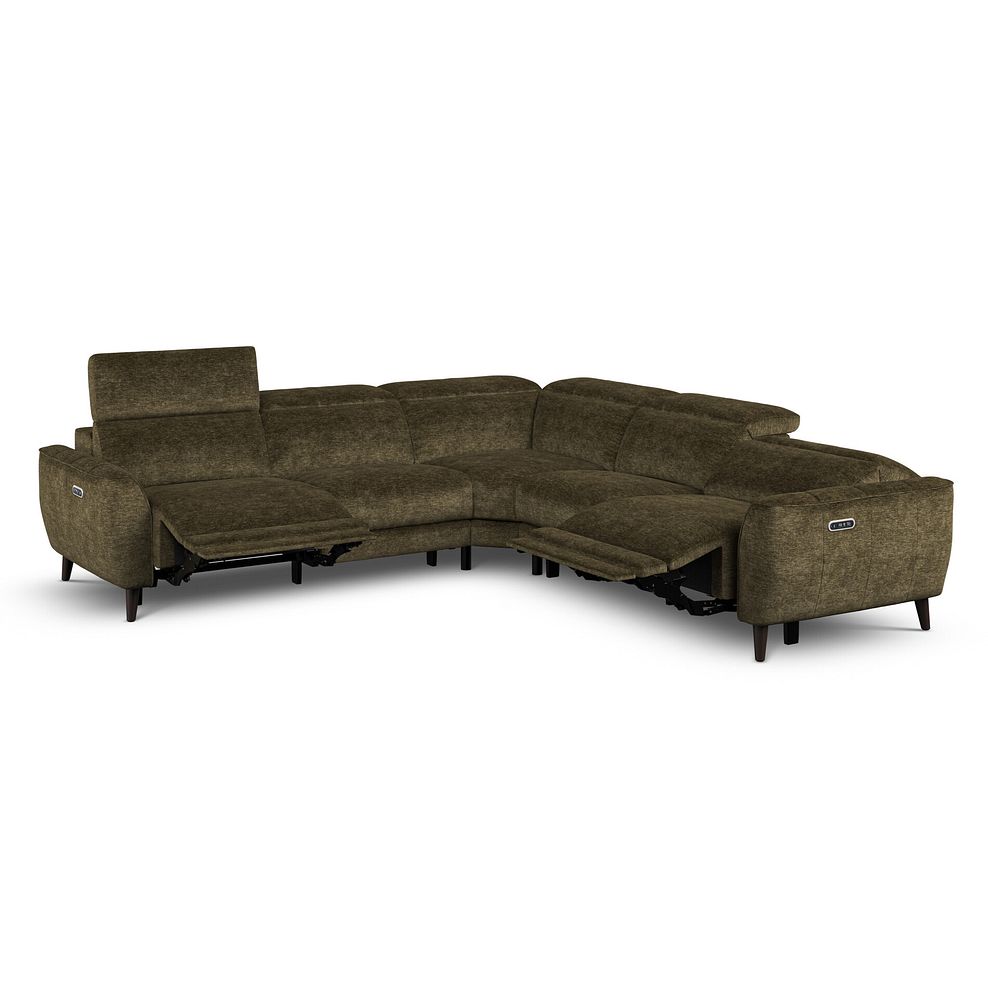 Emilia Large Corner Electric Recliner Sofa with Power Ratchet Headrests in Montreal Olive Fabric 4