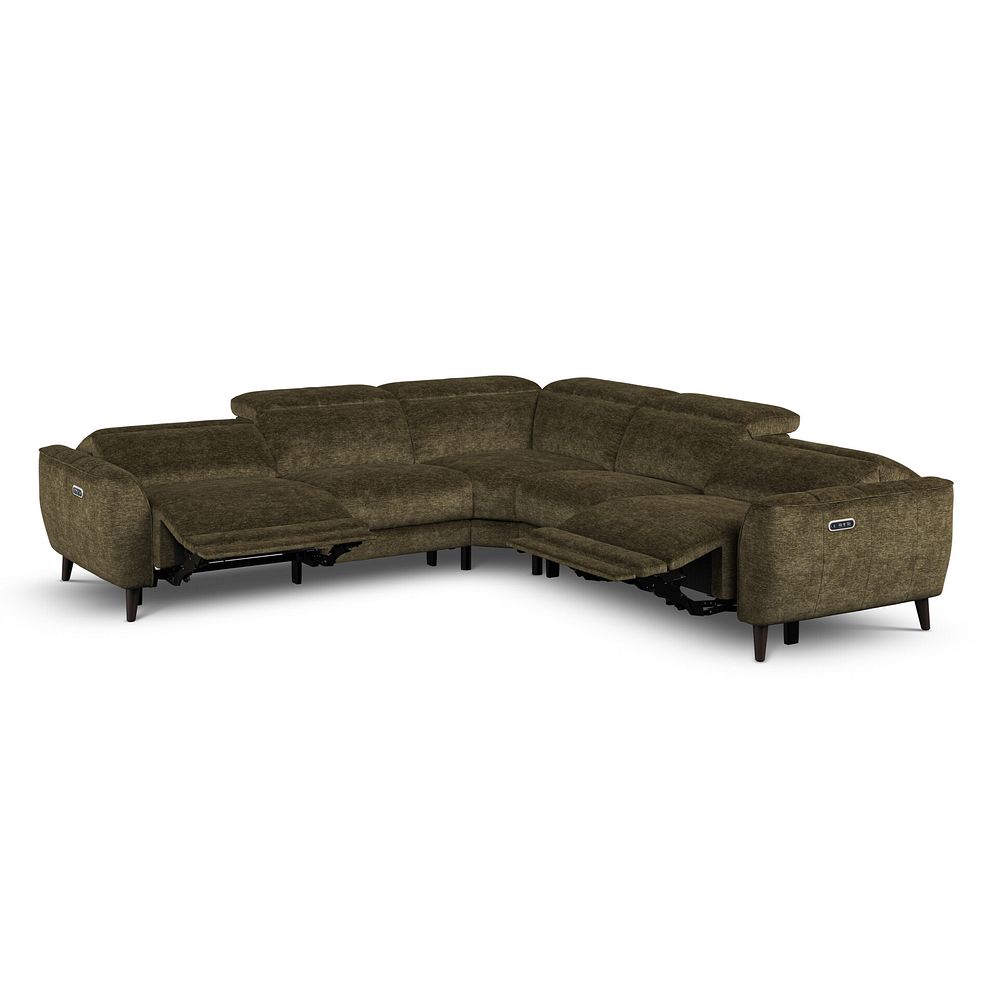 Emilia Large Corner Electric Recliner Sofa with Power Ratchet Headrests in Montreal Olive Fabric 3