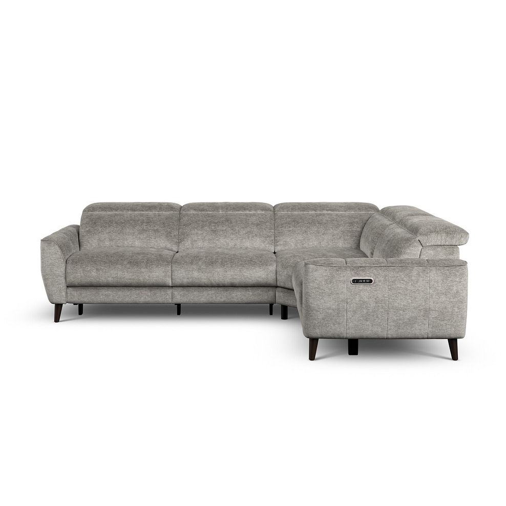 Emilia Left Hand Corner Electric Recliner Sofa with Power Ratchet Headrests in Montreal Grey Fabric 2