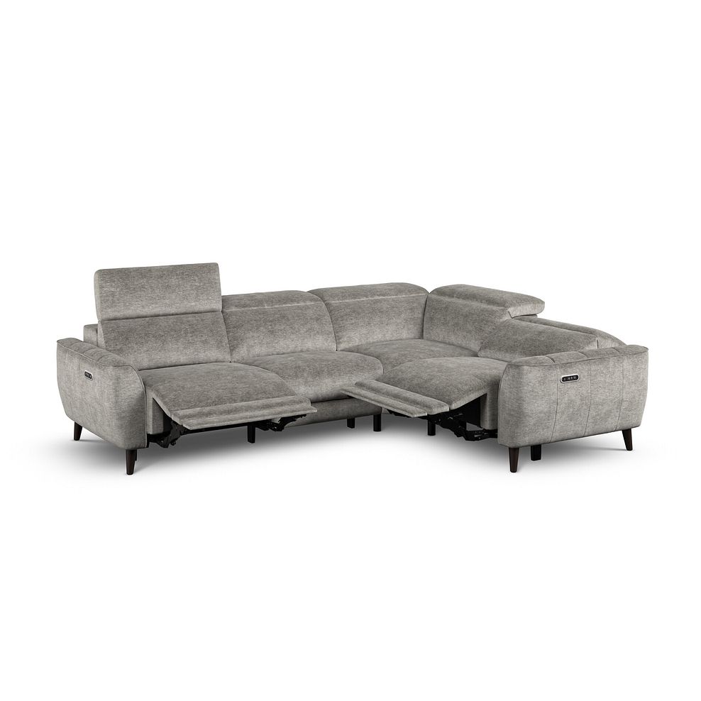 Emilia Left Hand Corner Electric Recliner Sofa with Power Ratchet Headrests in Montreal Grey Fabric 3