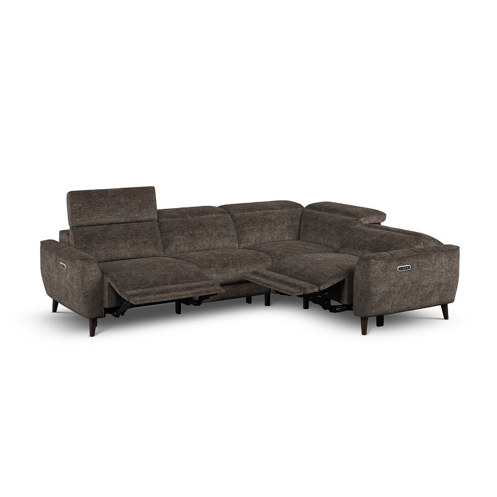 Emilia Left Hand Corner Electric Recliner Sofa with Power Ratchet Headrests in Montreal Mole Fabric 3