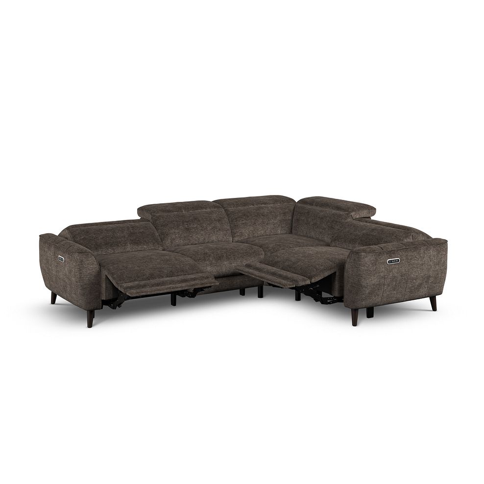 Emilia Left Hand Corner Electric Recliner Sofa with Power Ratchet Headrests in Montreal Mole Fabric 4