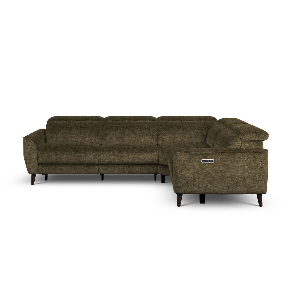 Emilia Left Hand Corner Electric Recliner Sofa with Power Ratchet Headrests in Montreal Olive Fabric 2
