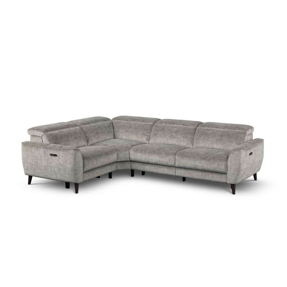 Emilia Right Hand Corner Electric Recliner Sofa with Power Ratchet Headrests in Montreal Grey Fabric 2