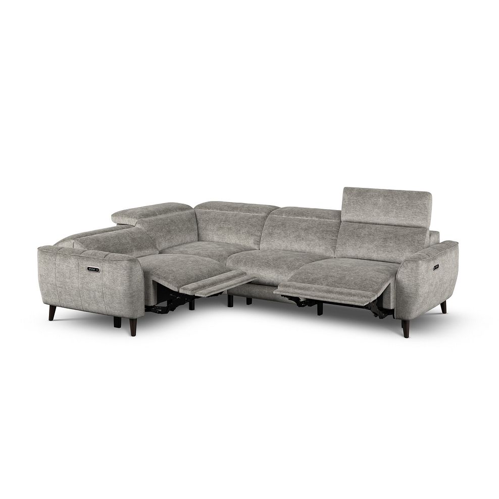 Emilia Right Hand Corner Electric Recliner Sofa with Power Ratchet Headrests in Montreal Grey Fabric 3