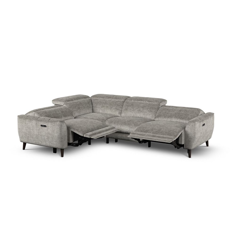 Emilia Right Hand Corner Electric Recliner Sofa with Power Ratchet Headrests in Montreal Grey Fabric 4